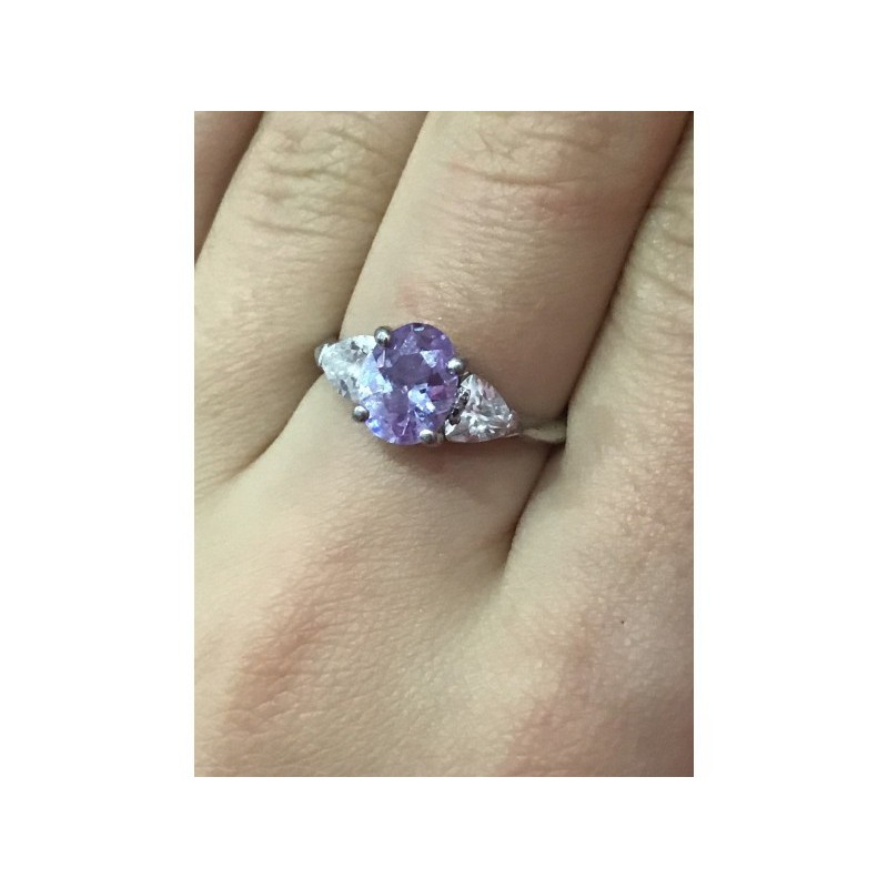 925 Sterling Silver CZ Ring Size 8