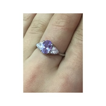 925 Sterling Silver CZ Ring Size 8