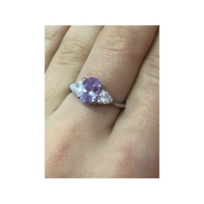 925 Sterling Silver CZ Ring Size 8