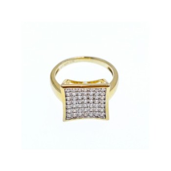 925 Sterling Silver Gold Plated CZ Ring Size 5.5
