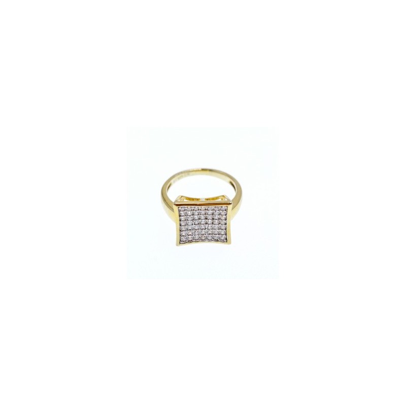 925 Sterling Silver Gold Plated CZ Ring Size 5.5