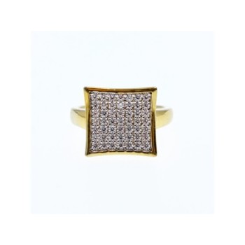 925 Sterling Silver Gold Plated CZ Ring Size 5.5