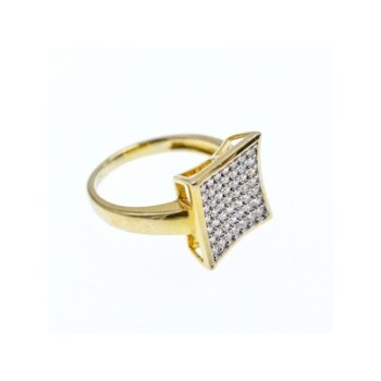 925 Sterling Silver Gold Plated CZ Ring Size 5.5