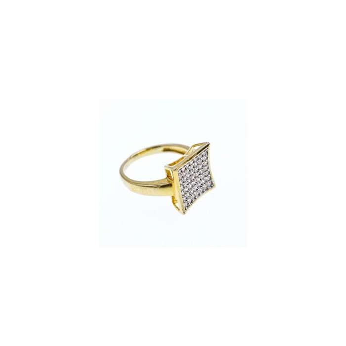 925 Sterling Silver Gold Plated CZ Ring Size 5.5