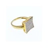 925 Sterling Silver Gold Plated CZ Ring Size 5.5