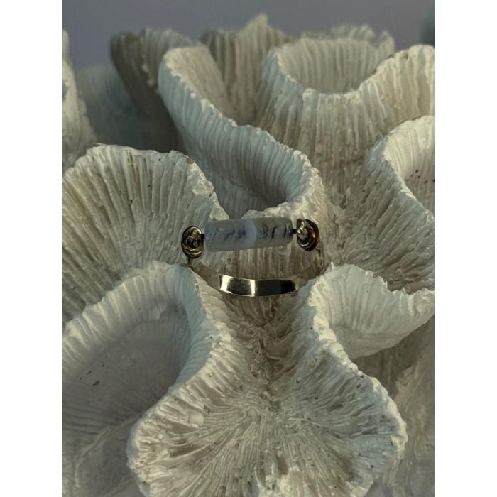 Custom 925 Sterling Silver Agate Ring Size 8