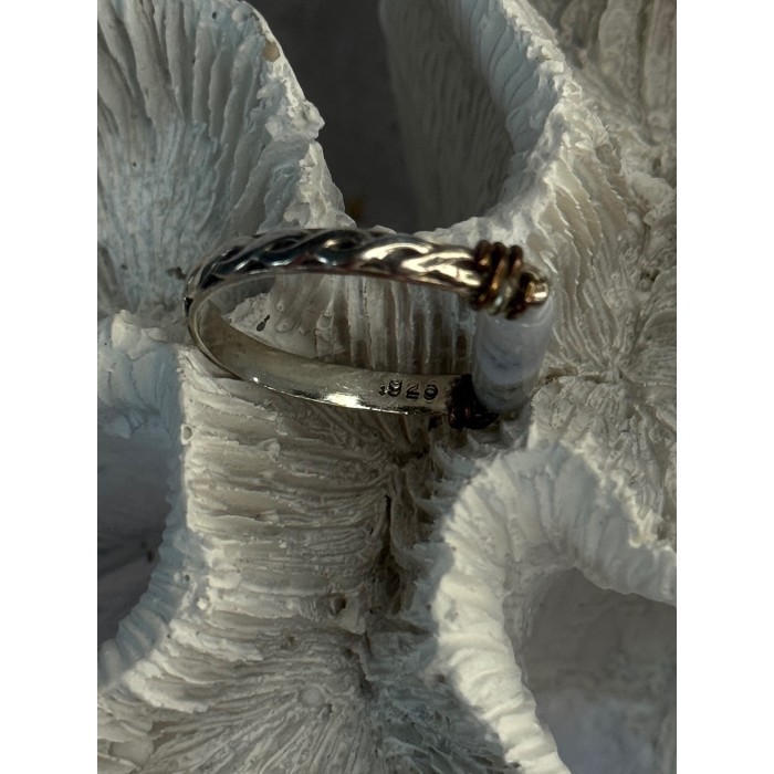 Custom 925 Sterling Silver Agate Ring Size 8