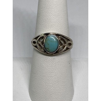 925 Sterling Silver Ring With Turquoise Size 7.75