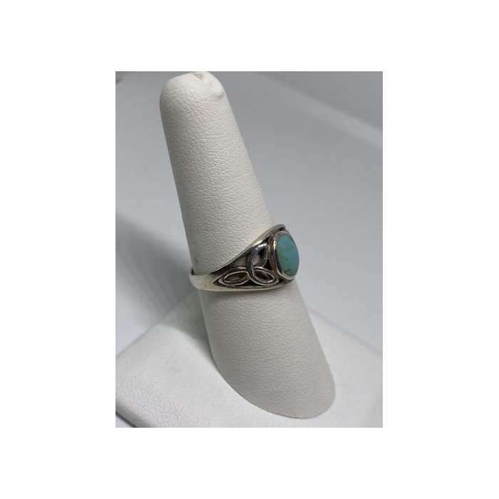 925 Sterling Silver Ring With Turquoise Size 7.75