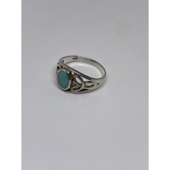 925 Sterling Silver Ring With Turquoise Size 7.75