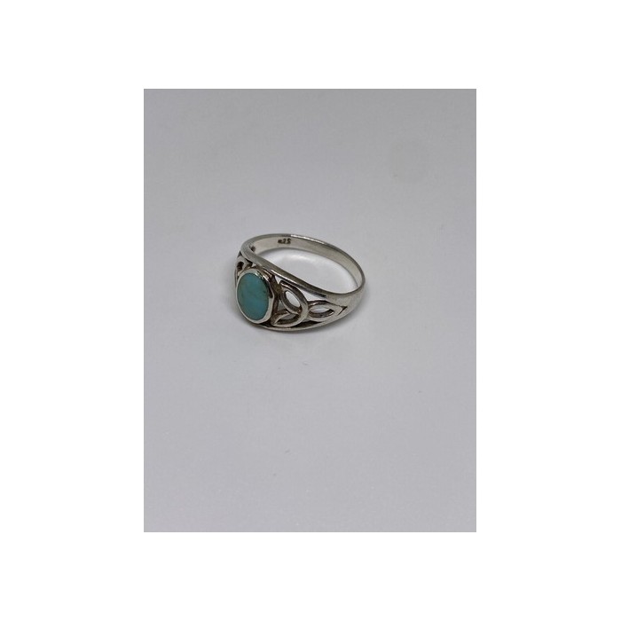 925 Sterling Silver Ring With Turquoise Size 7.75
