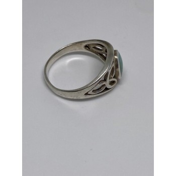 925 Sterling Silver Ring With Turquoise Size 7.75