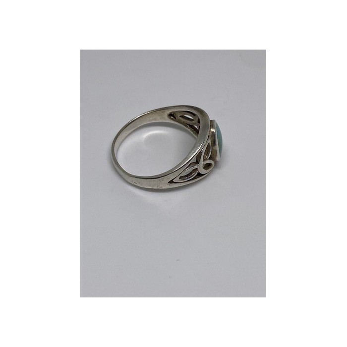 925 Sterling Silver Ring With Turquoise Size 7.75