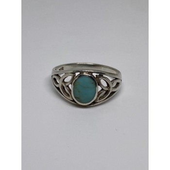 925 Sterling Silver Ring With Turquoise Size 7.75