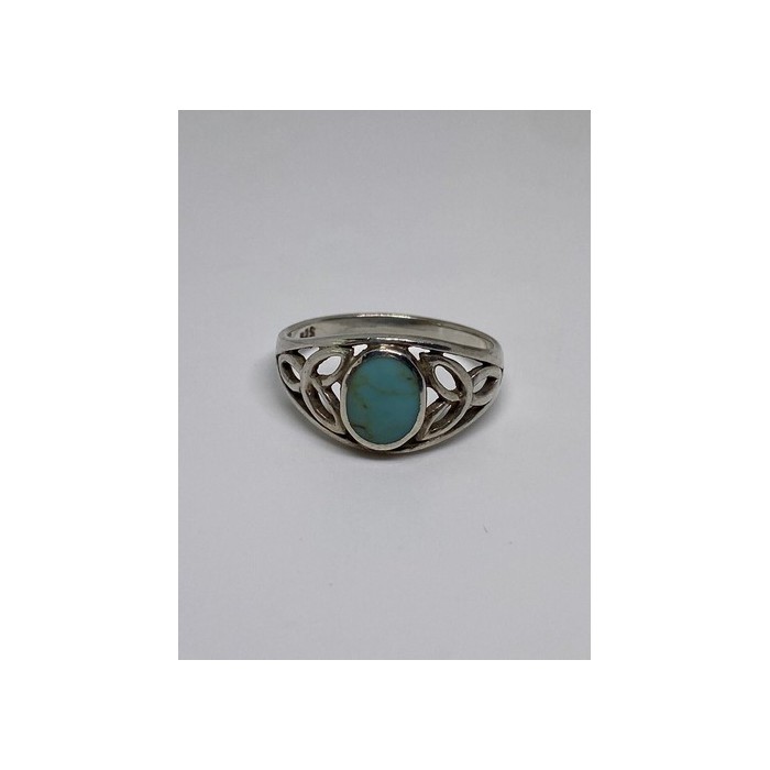 925 Sterling Silver Ring With Turquoise Size 7.75