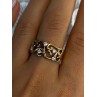 925 Sterling Silver Gold Plated White Topaz Ring Size 8.5