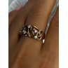 925 Sterling Silver Gold Plated White Topaz Ring Size 8.5