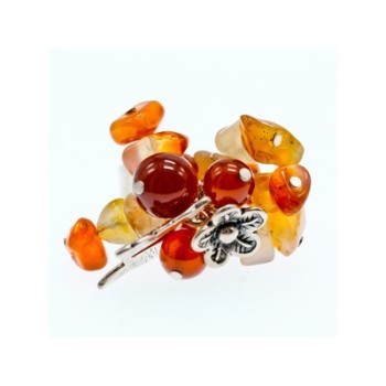 925 STERLING SILVER AGATE DESIGNER'S RING SIZE 6.5