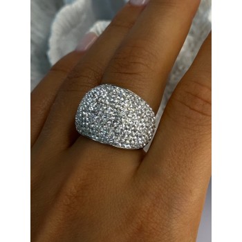 Beautiful 925 Sterling Silver CZ Ring Size 8