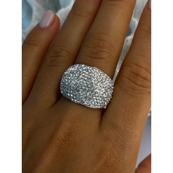 Beautiful 925 Sterling Silver CZ Ring Size 8