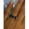 10K White Gold Sapphire & Diamond Ring Size 7.5