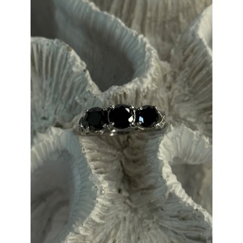 10K White Gold Sapphire & Diamond Ring Size 7.5