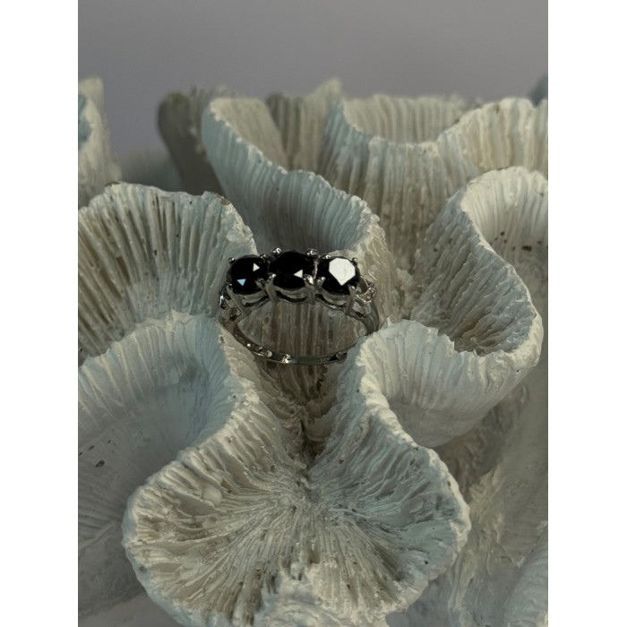 10K White Gold Sapphire & Diamond Ring Size 7.5