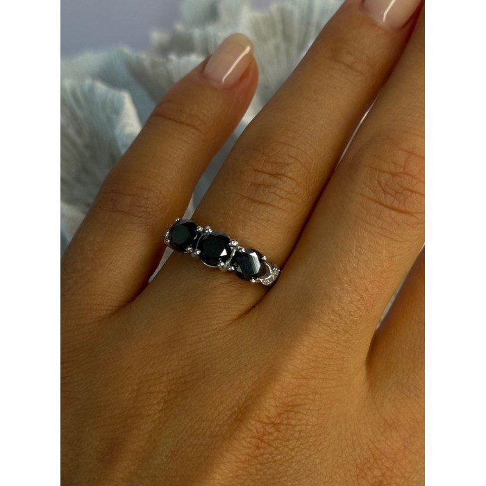 10K White Gold Sapphire & Diamond Ring Size 7.5