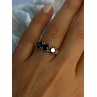 10K White Gold Sapphire & Diamond Ring Size 7.5