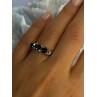 10K White Gold Sapphire & Diamond Ring Size 7.5