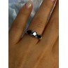 10K White Gold Sapphire & Diamond Ring Size 7.5
