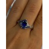 925 Sterling Silver Sapphire & Beryl Ring Size 11.5