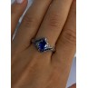 925 Sterling Silver Sapphire & Beryl Ring Size 11.5