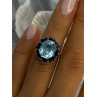 925 Sterling Silver Topaz & Sapphire Flower Ring Size 5.5