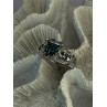 10K White Gold Aquamarine & White Topaz Ring Size 8