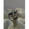 10K White Gold Aquamarine & White Topaz Ring Size 8