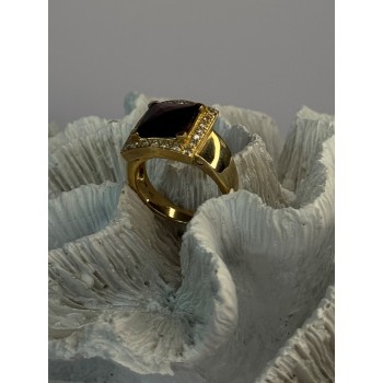 14K Yellow Gold Rubellite & Beryl Ring Size 8