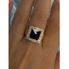 14K Yellow Gold Rubellite & Beryl Ring Size 8