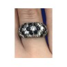 925 Sterling Silver Black Spinel & CZ Ring Size 6.5