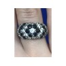 925 Sterling Silver Black Spinel & CZ Ring Size 6.5