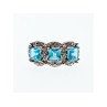 925 Sterling Silver Topaz Ring Size 8