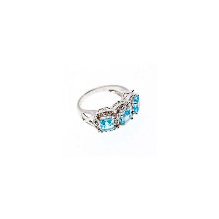 925 Sterling Silver Topaz Ring Size 8