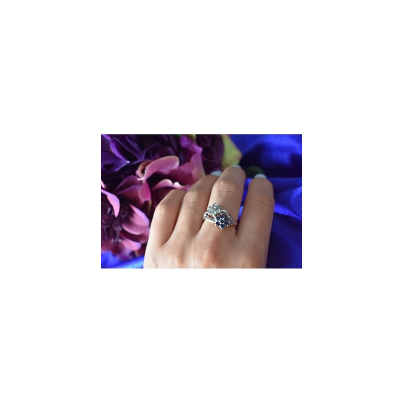 925 Sterling Silver Blue Spinel 