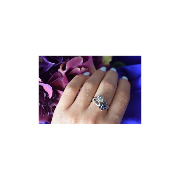 925 Sterling Silver Blue Spinel 