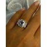 14K White Gold Tanzanite & Diamond Ring Size 6