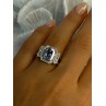 14K White Gold Tanzanite & Diamond Ring Size 6