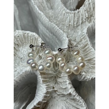 925 STERLING SILVER FRESH WATER PEARL EARRINGS LENGTH 0.8 Inch