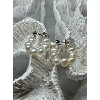 925 STERLING SILVER FRESH WATER PEARL EARRINGS LENGTH 0.8 Inch