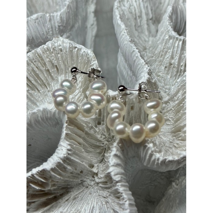 925 STERLING SILVER FRESH WATER PEARL EARRINGS LENGTH 0.8 Inch