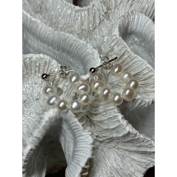 925 STERLING SILVER FRESH WATER PEARL EARRINGS LENGTH 0.8 Inch